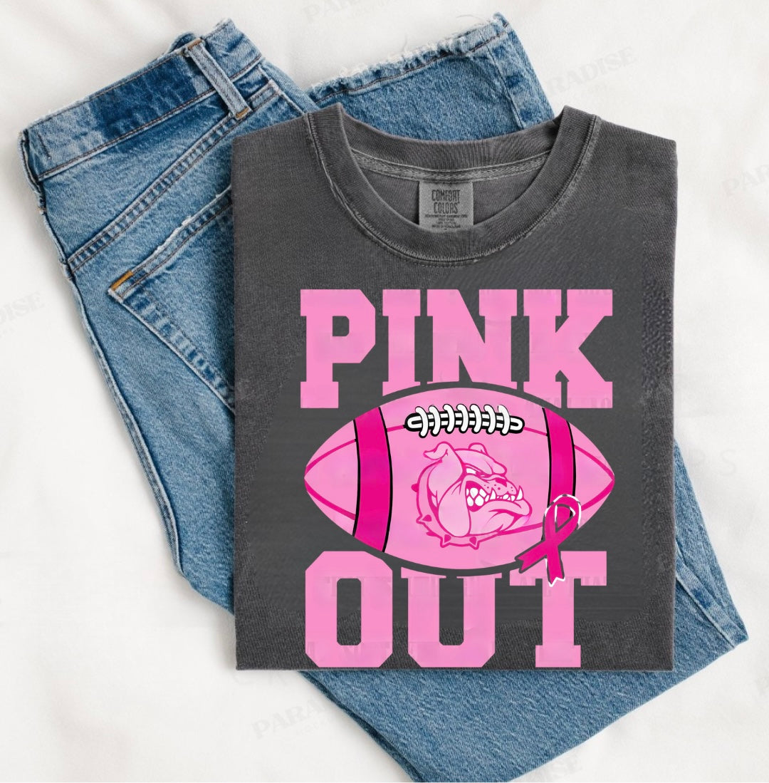 PINK OUT FOOTBALL WITH MASCOT (CUSTOMIZABLE)
