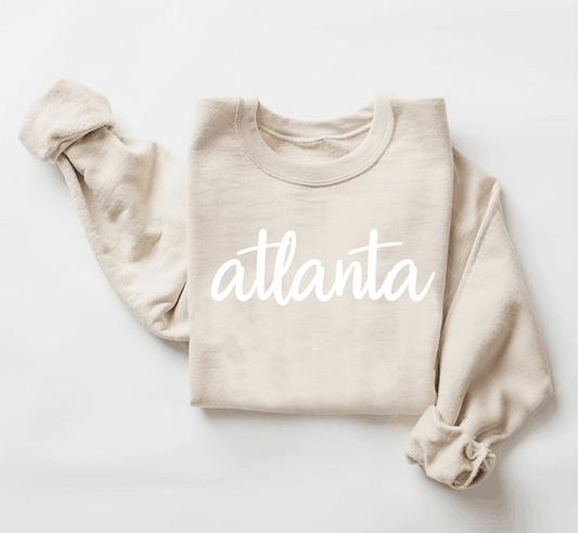 ATLANTA PUFF - WHITE INK/SANDSTONE SWEATSHIRT