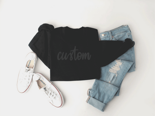 CUSTOM PUFF - BLACK INK/BLACK SWEATSHIRT