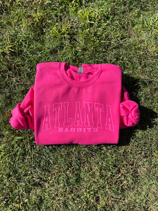 CUSTOM SCHOOL PUFF DESIGN - NEON PINK INK/NEON PINK SWEATSHIRT