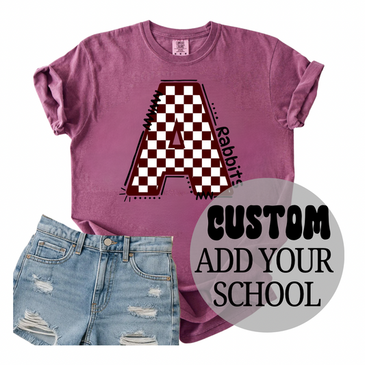CHECKERED INITIAL (CUSTOMIZABLE) - KIDS