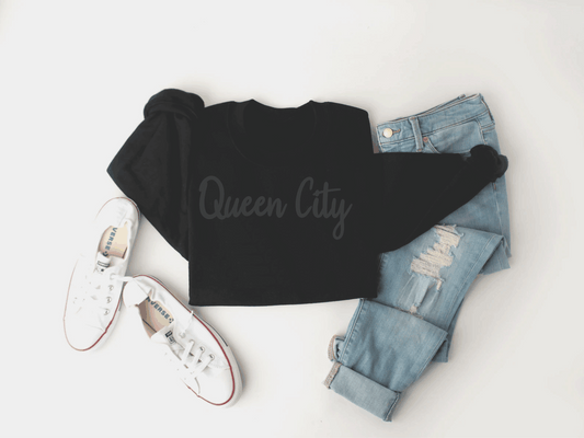 QUEEN CITY PUFF - BLACK INK/BLACK SWEATSHIRT