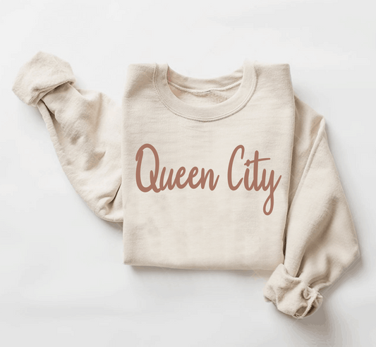 QUEEN CITY PUFF - CAMEL INK/SANDSTONE SWEATSHIRT