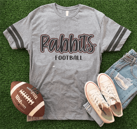 RABBITS PUFF OUTLINE - FOOTBALL JERSEY TEE